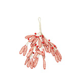 Mistletoe Pearl Ornament Pumpkin Orange, Glass pearls