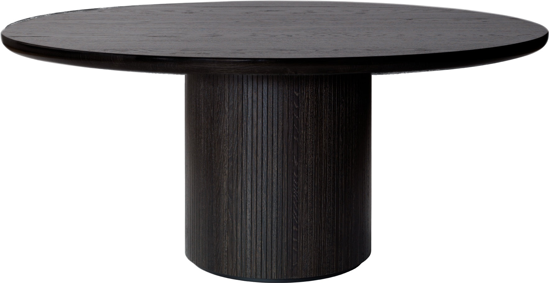 Moon Dining Table Round - Brown / Black Stained Veneer Oak Lacquered