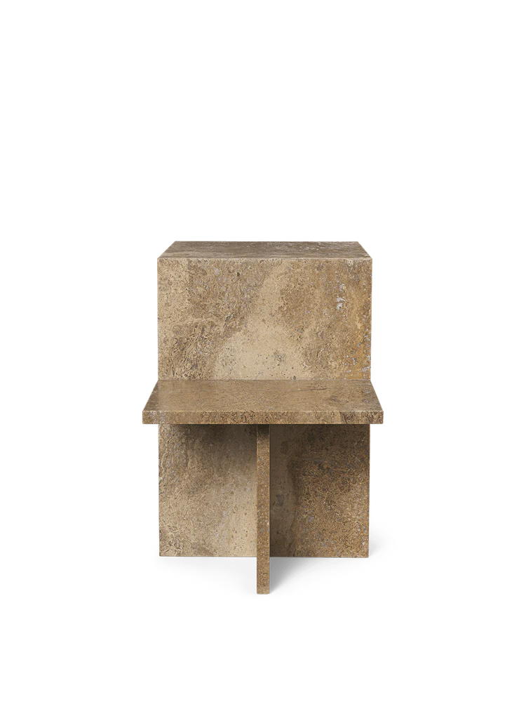 Distinct Side Table - Dark Brown Travertine
