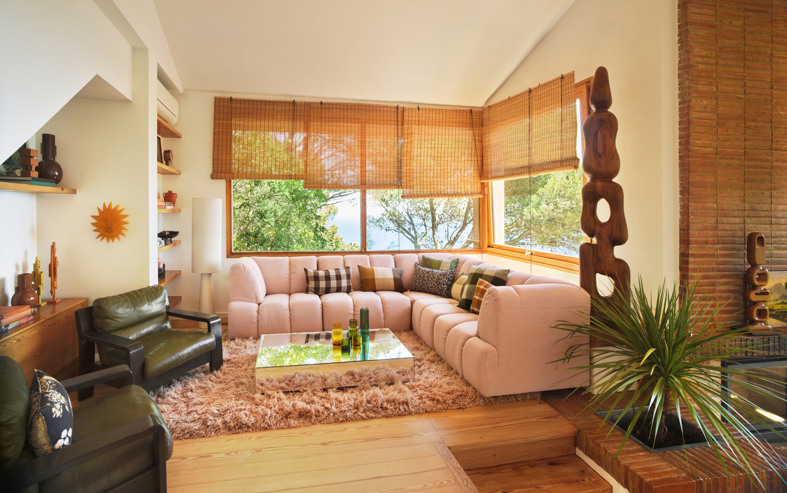 Mirror block coffee table clear, 90x90cm