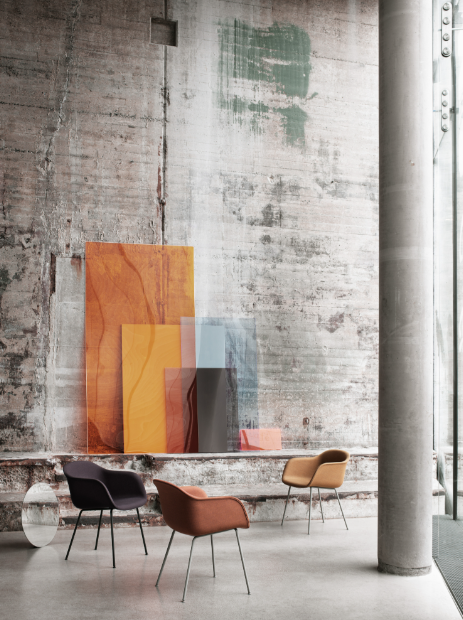 Fiber Armchair, Full Upholstery, Tube Base