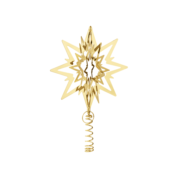 Ornament Top Star din Alama Placata cu Aur, M