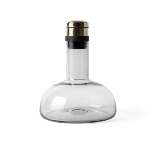 Decantor de vin, Original - Sticla fumurie, Dop Alamă
