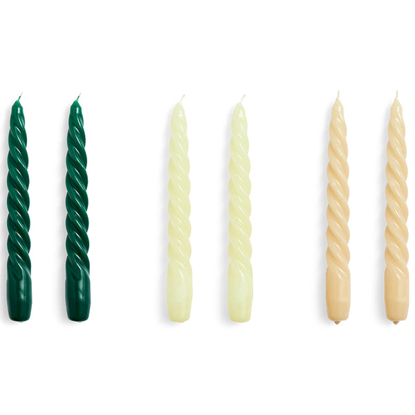 Candle Twist 6 Pcs - Green Citrus Beige
