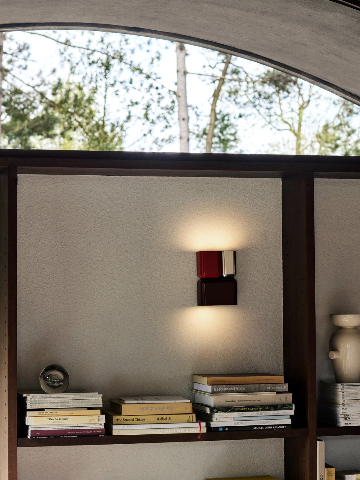 Tabata LN10 Wall lamp Dark Burgundy & Vermilion Red