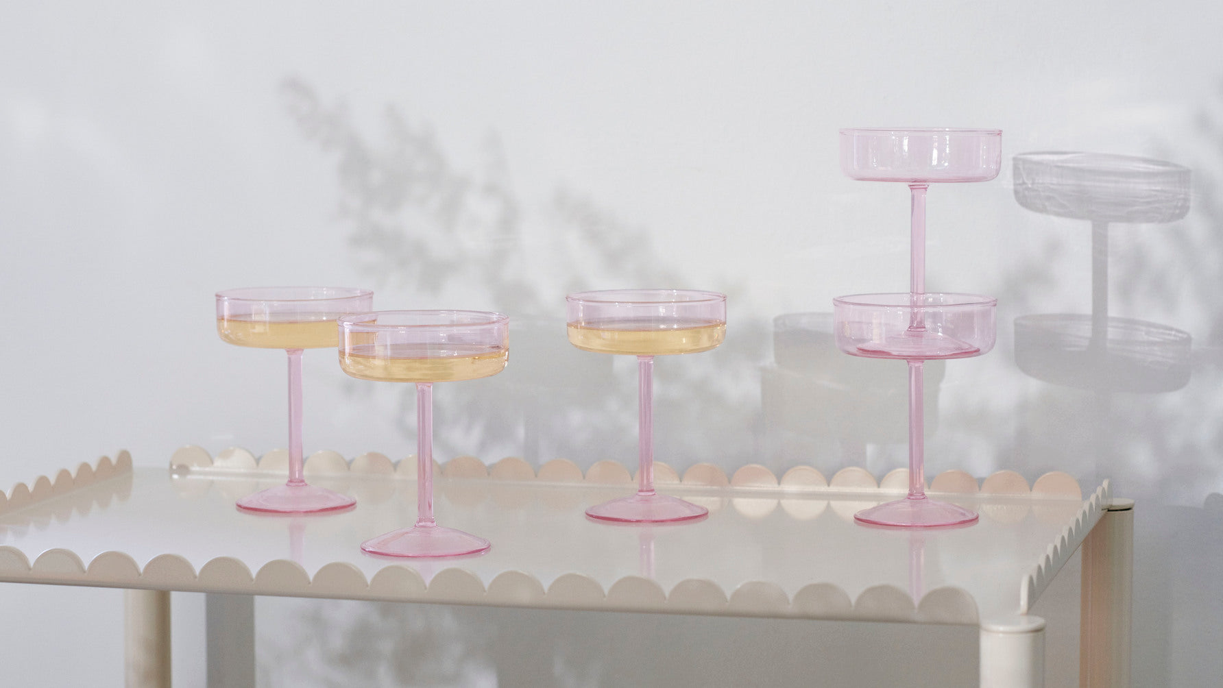 Tint Coupe Glass Set of 2 - Pink