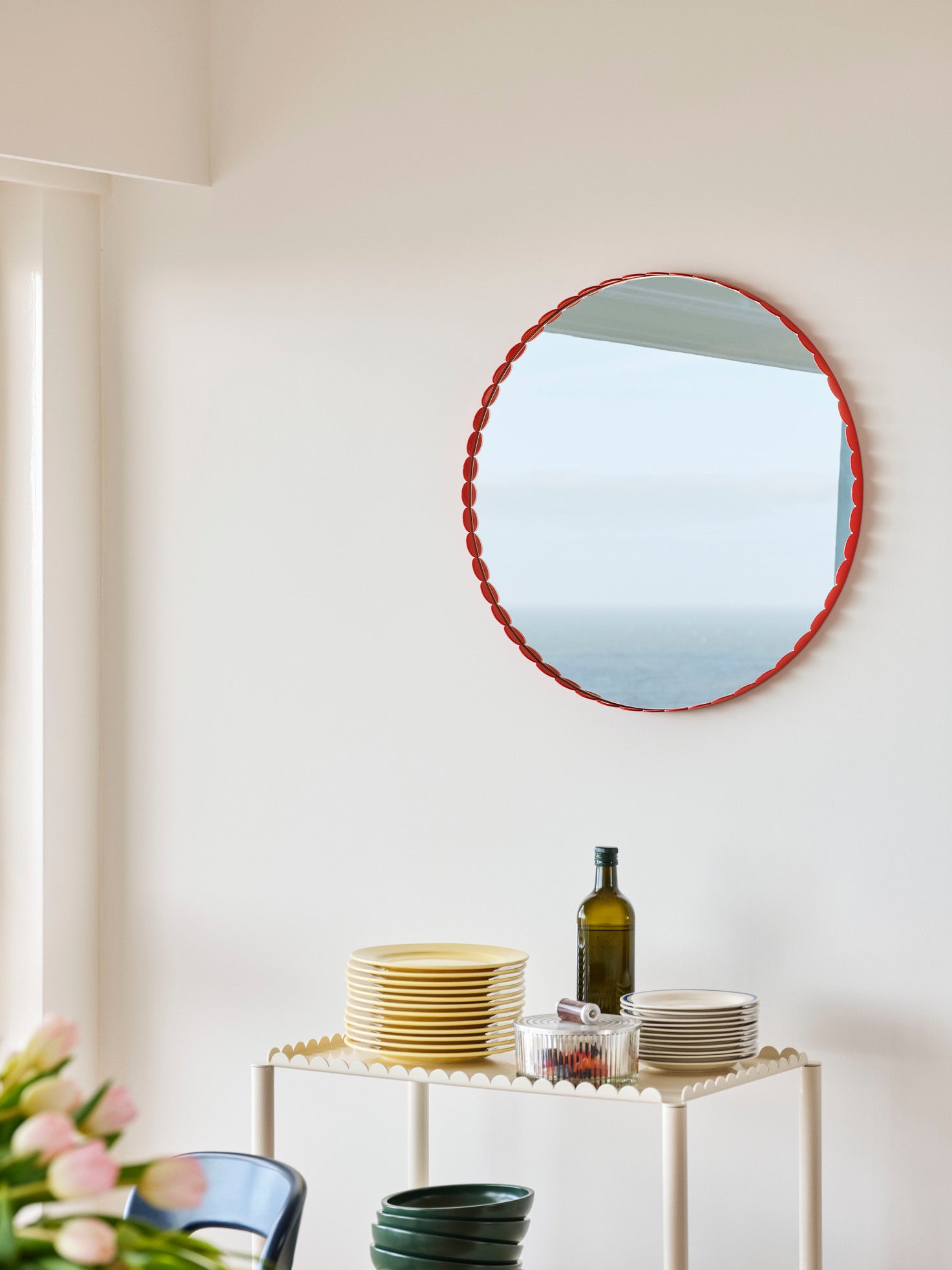 Oglinda Arcs Round - Red
