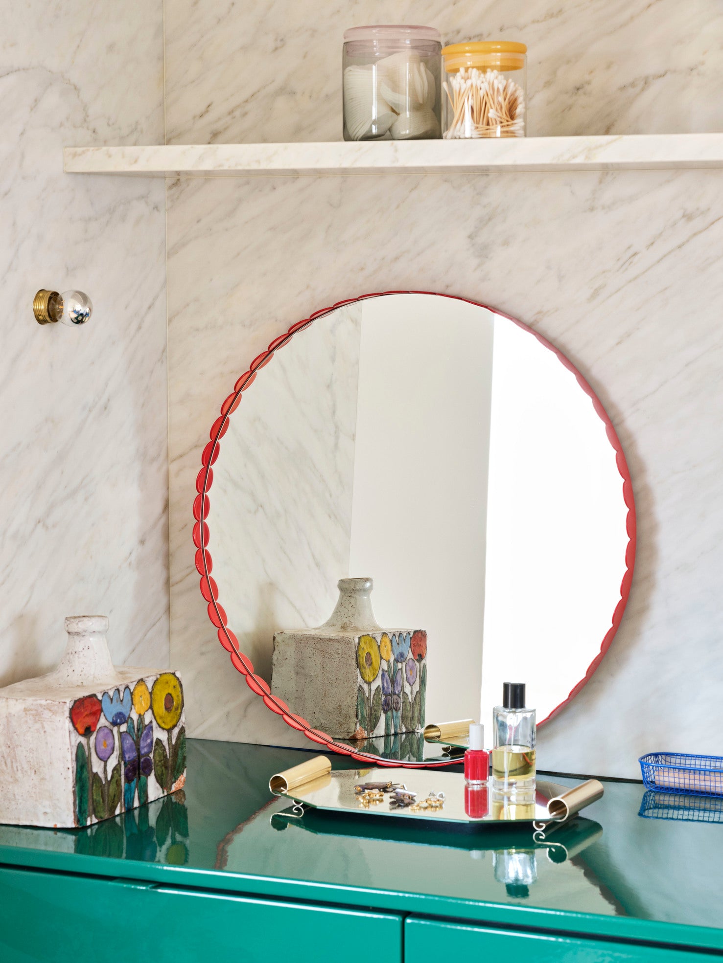 Arcs Mirror Round - Red