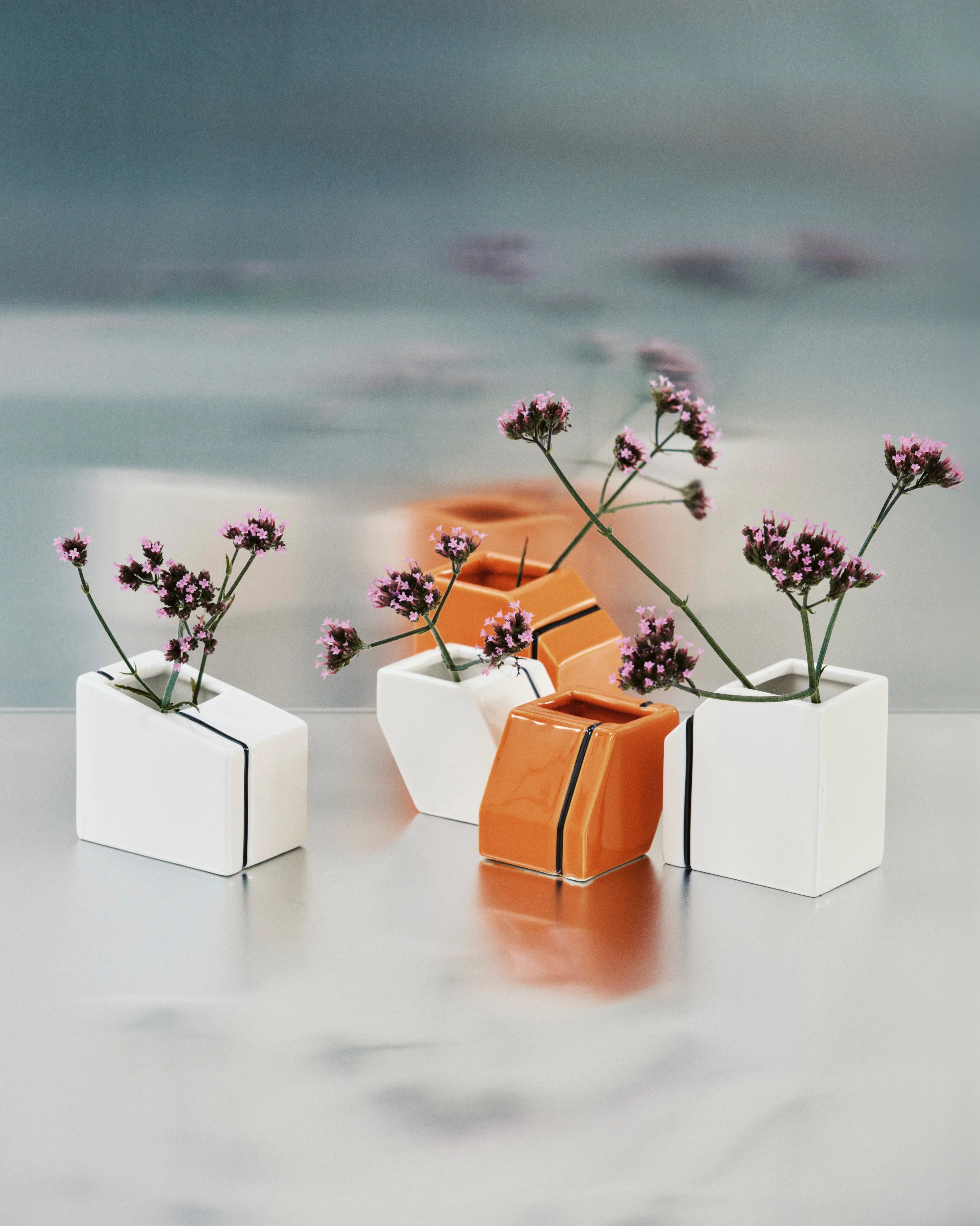Vase mini ass/3 Silos - White