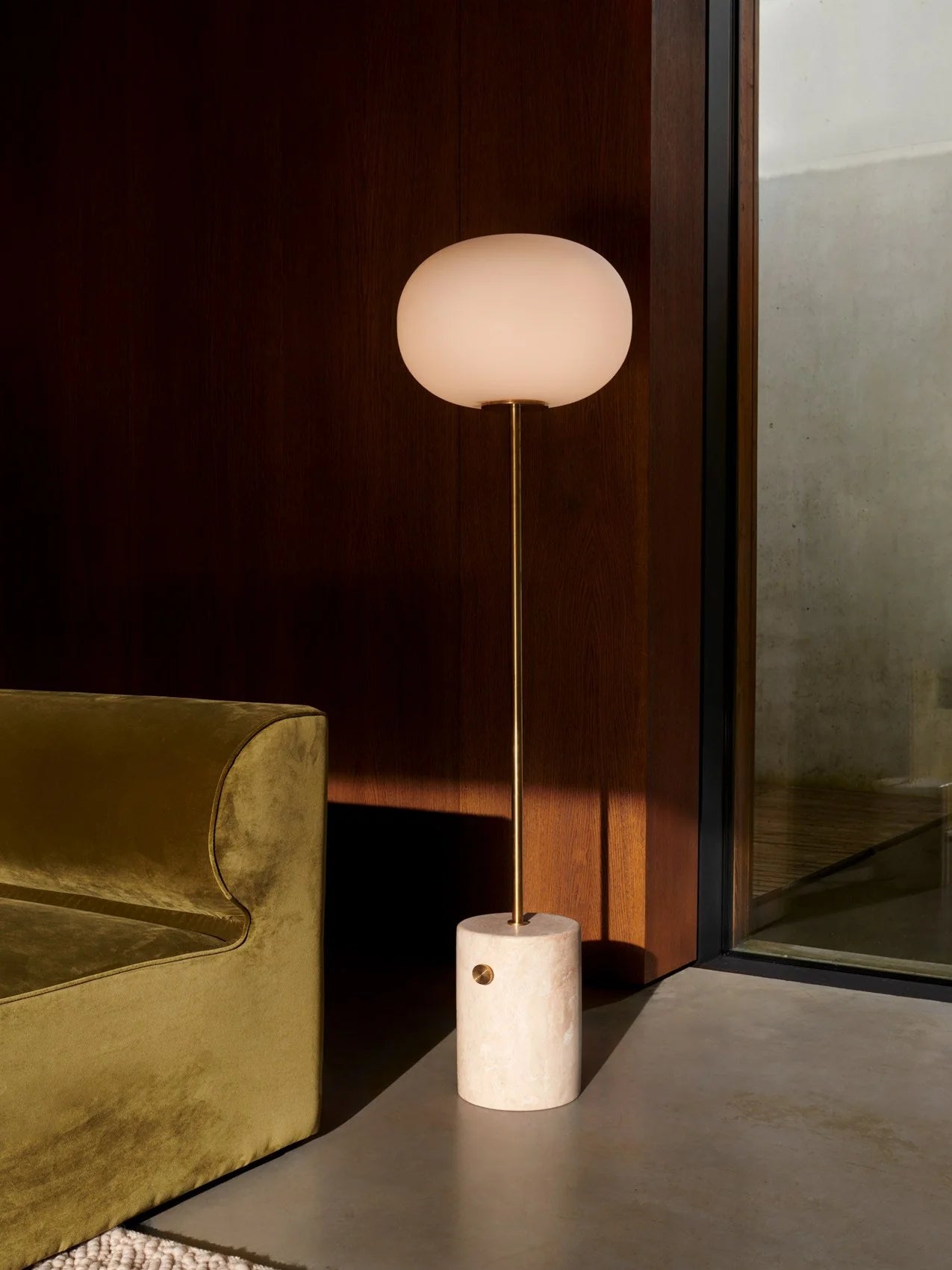 Lampadar JWDA - Travertin | Brushed Brass