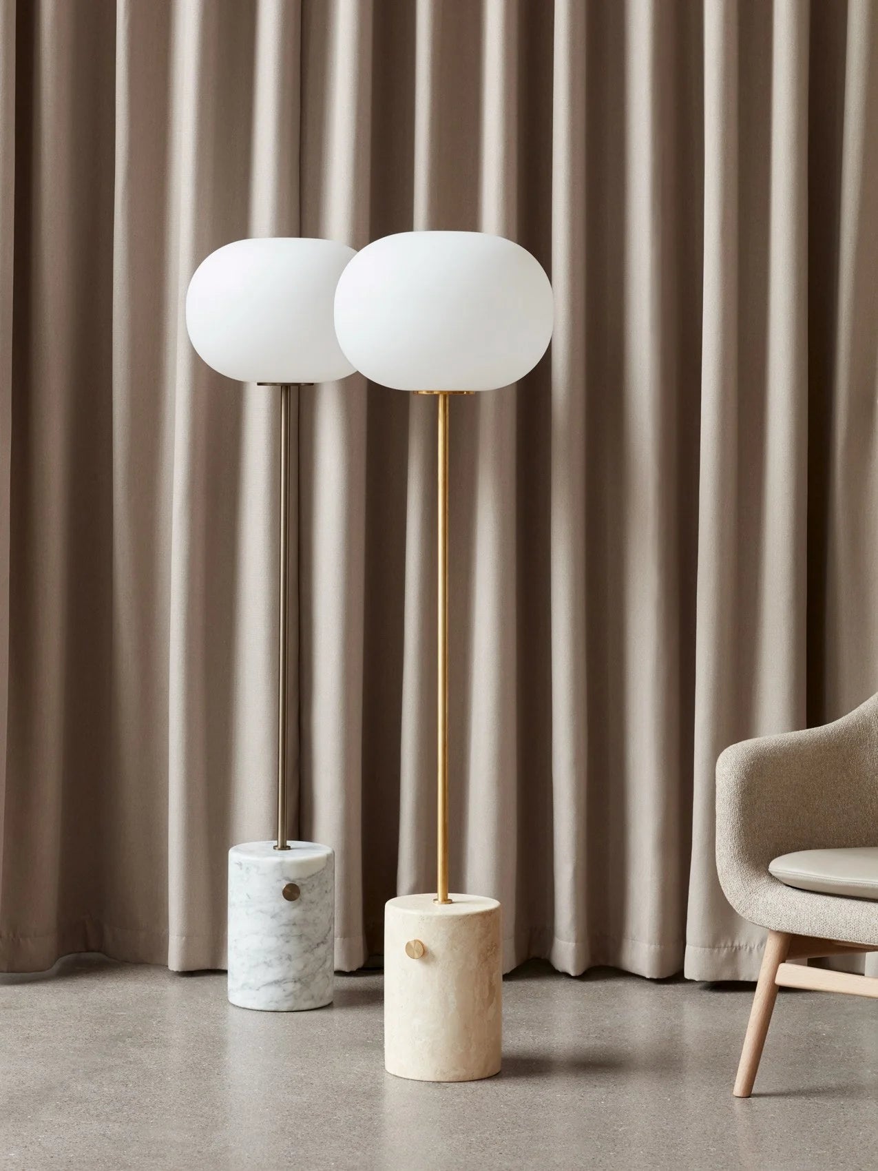 Lampadar JWDA - Travertin | Brushed Brass