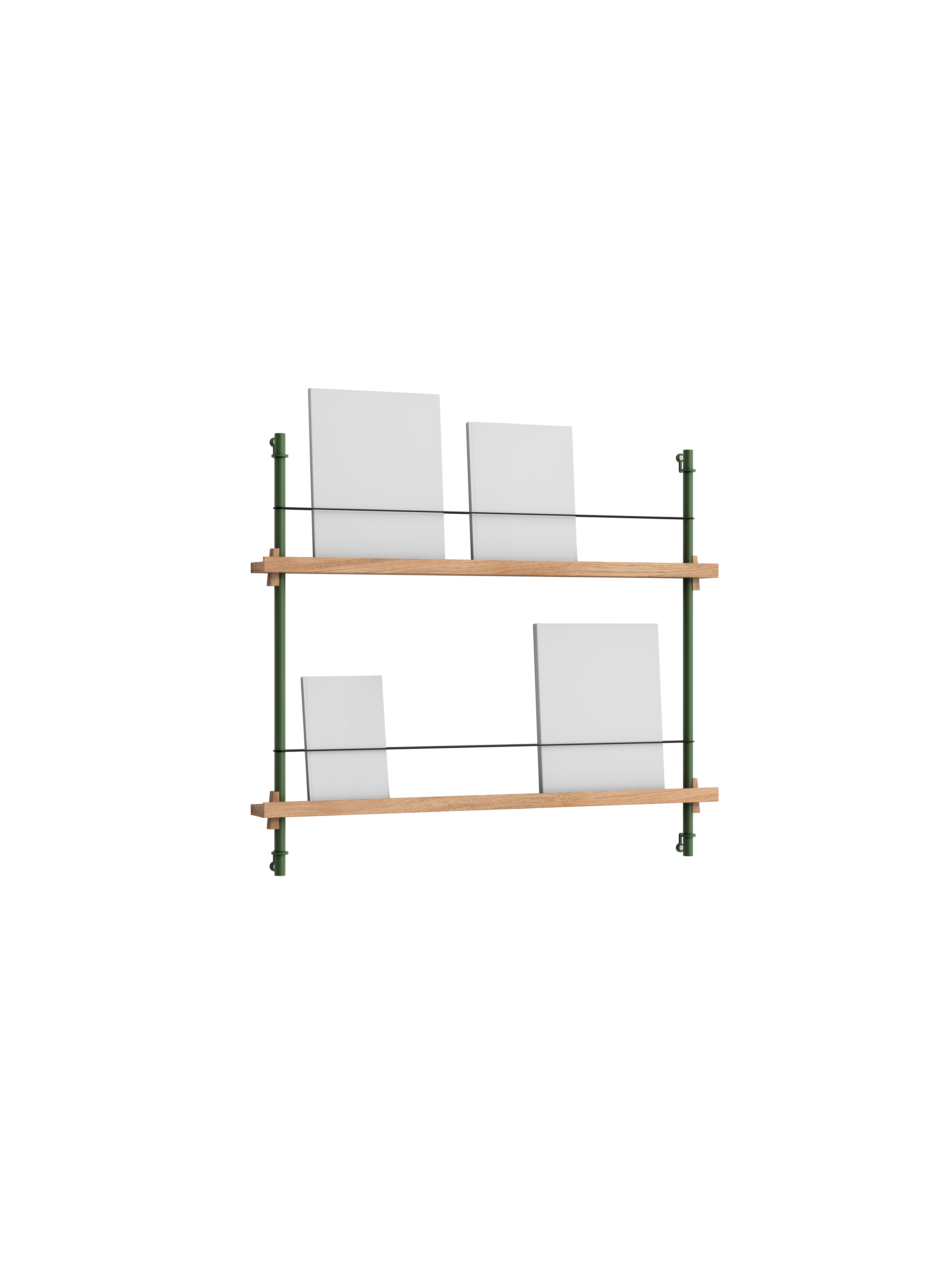 Magazine Shelving –Oak/Pine-Green - MS.65.1