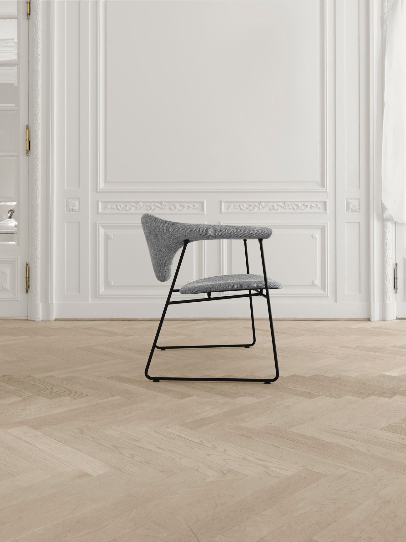Masculo Dining Chair Fully Upholstered - Sledge Base