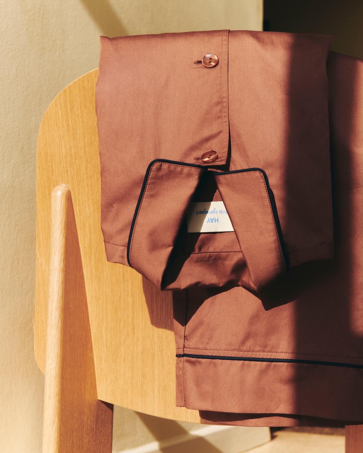 Pijama Outline Camasa cu maneca lunga - Milk Chocolate