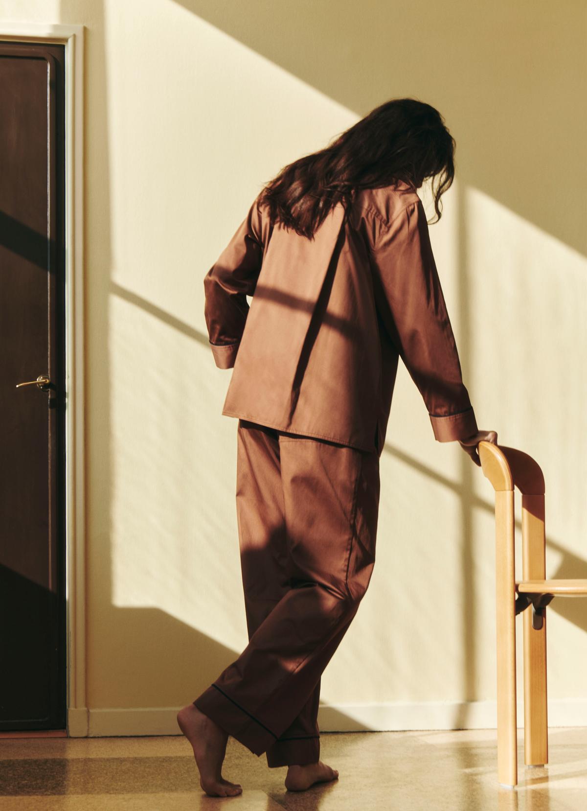 Pijama Outline Camasa cu maneca lunga - Milk Chocolate