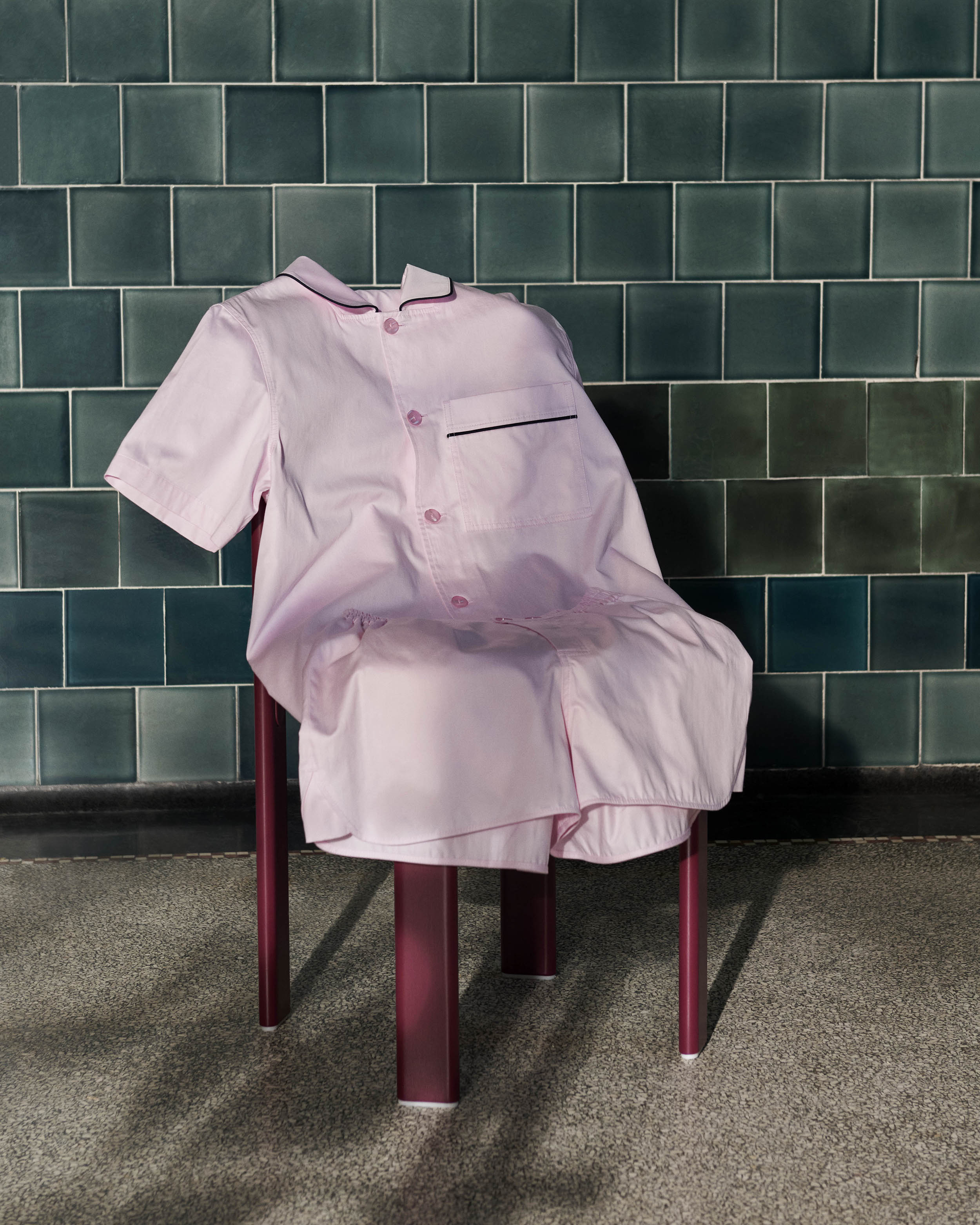 Pijama Outline Camasa cu maneca scurta - Soft Pink