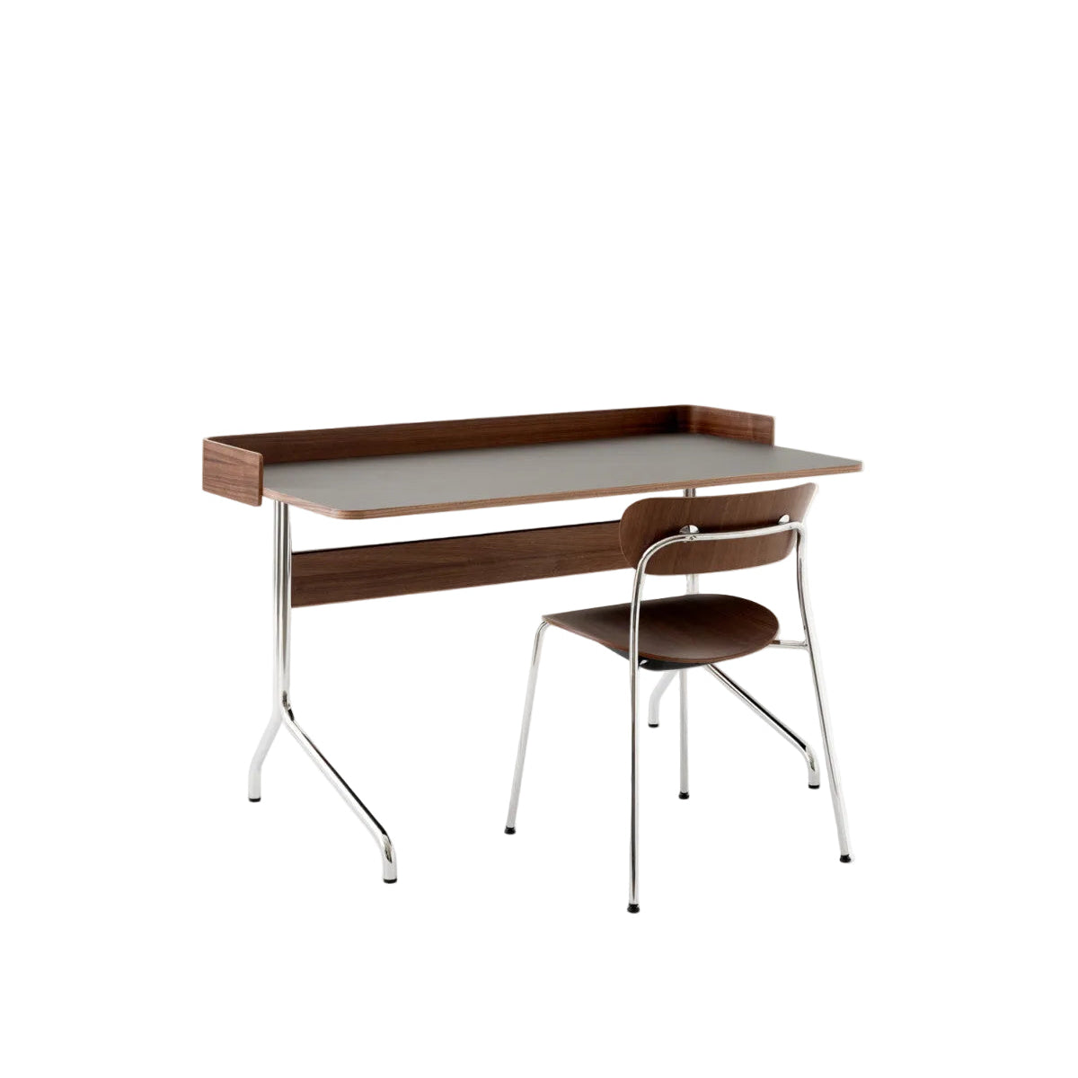 Pavilion Desk AV17 - Charcoal 4166 & Lacquered walnut