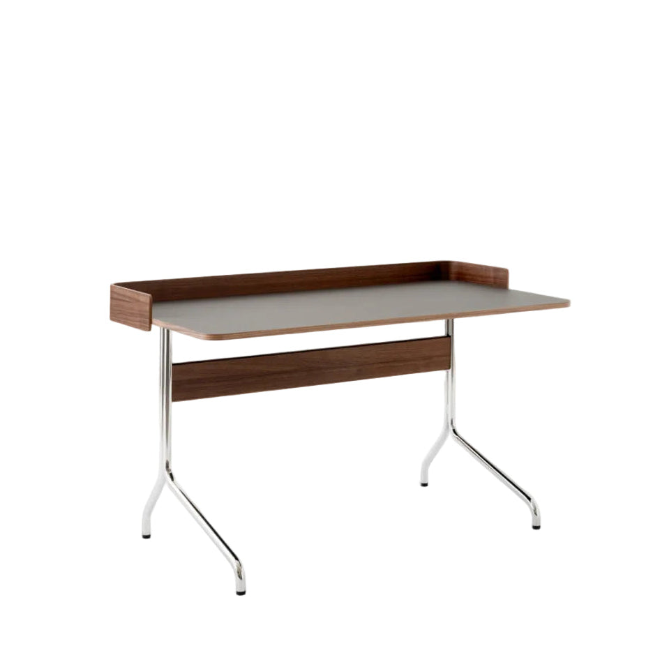 Pavilion Desk AV17 - Charcoal 4166 & Lacquered walnut