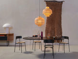 Masă de dining Plateau ovală - Blat Negru, PIcioare Transparente