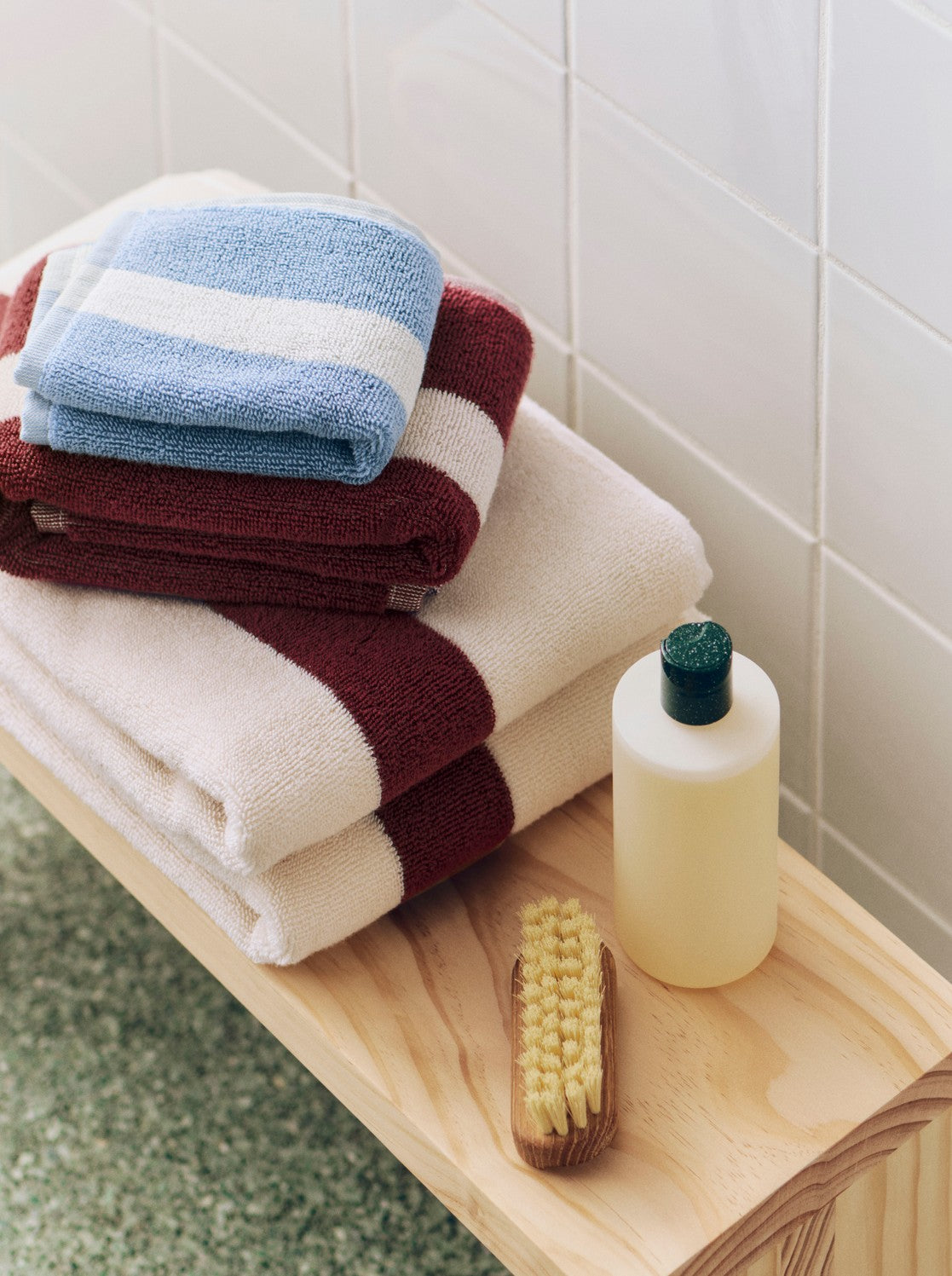 Stripe Towel - Dusty blue