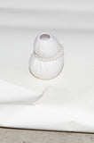 Vază Squeezed Small in Matte White with Faux Pearls