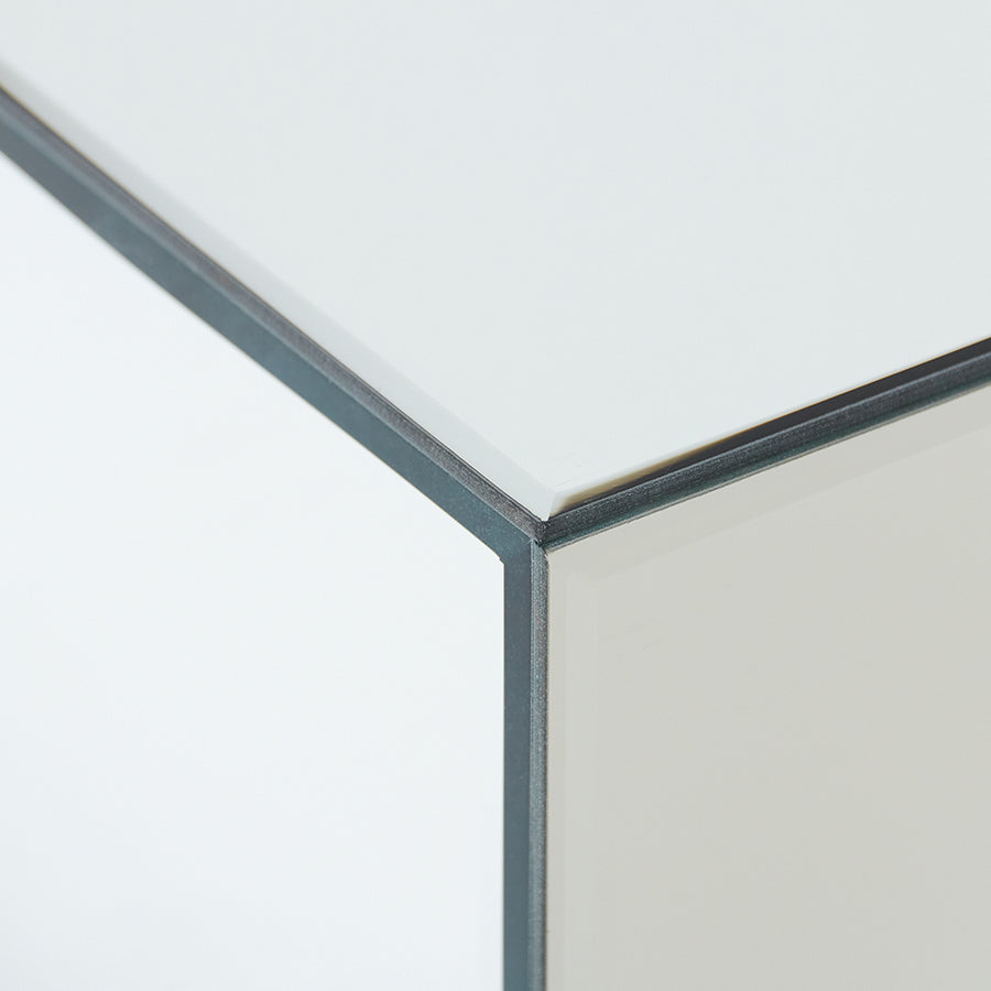 Mirror block coffee table clear, 90x90cm