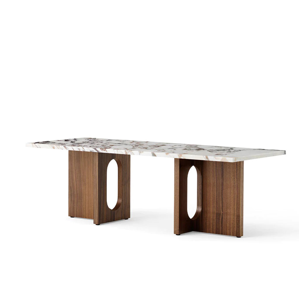 Androgyne Lounge Table, Walnut / Calacatta Viola marble