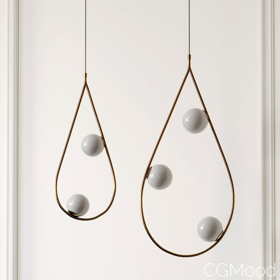 Corp de iluminat suspendat Pearls 65 - alamă