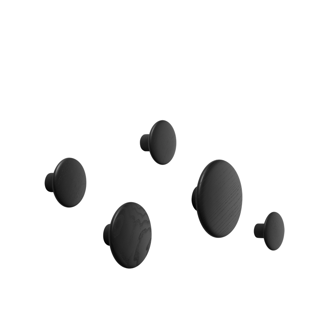Dots Wood Set of 5 - Black