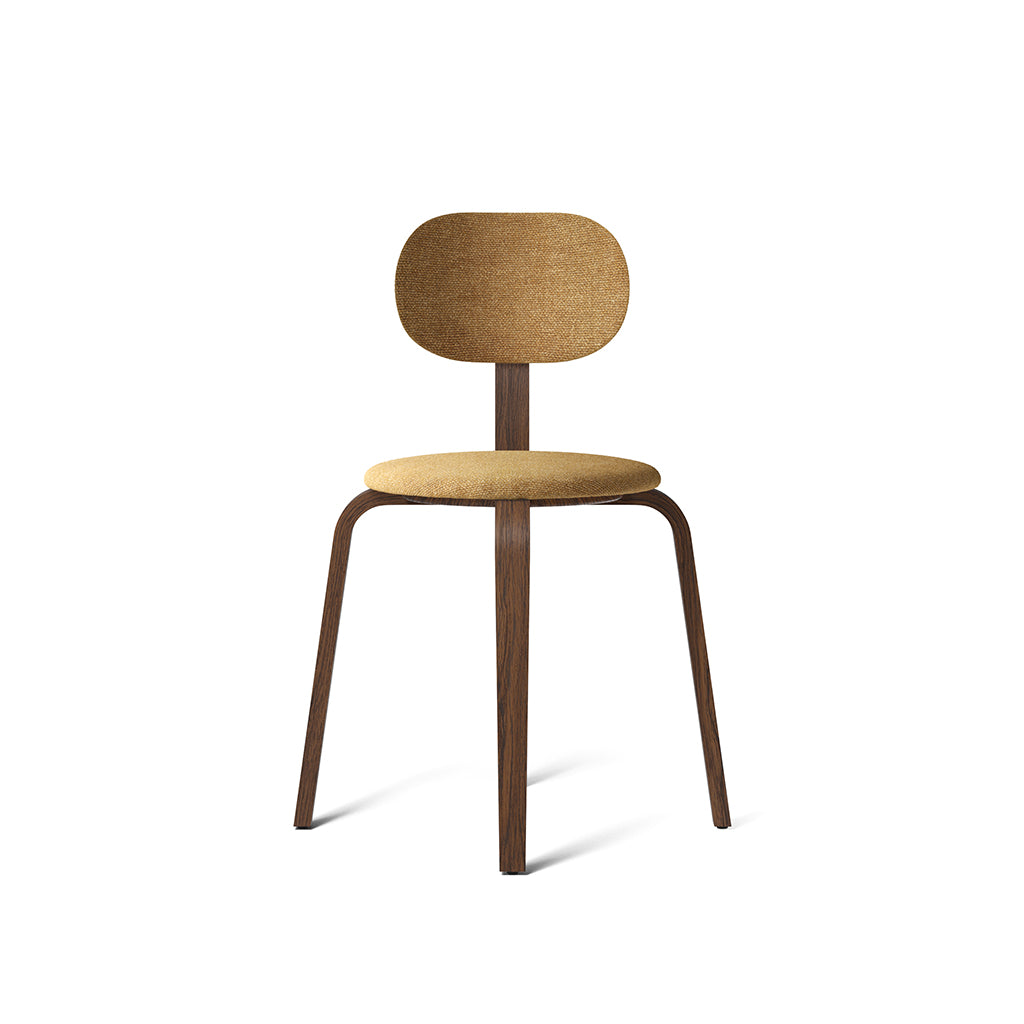 Scaun de dining Afteroom Plywood cu șezut și spătar tapițat - Stejar închis / Moss 022
