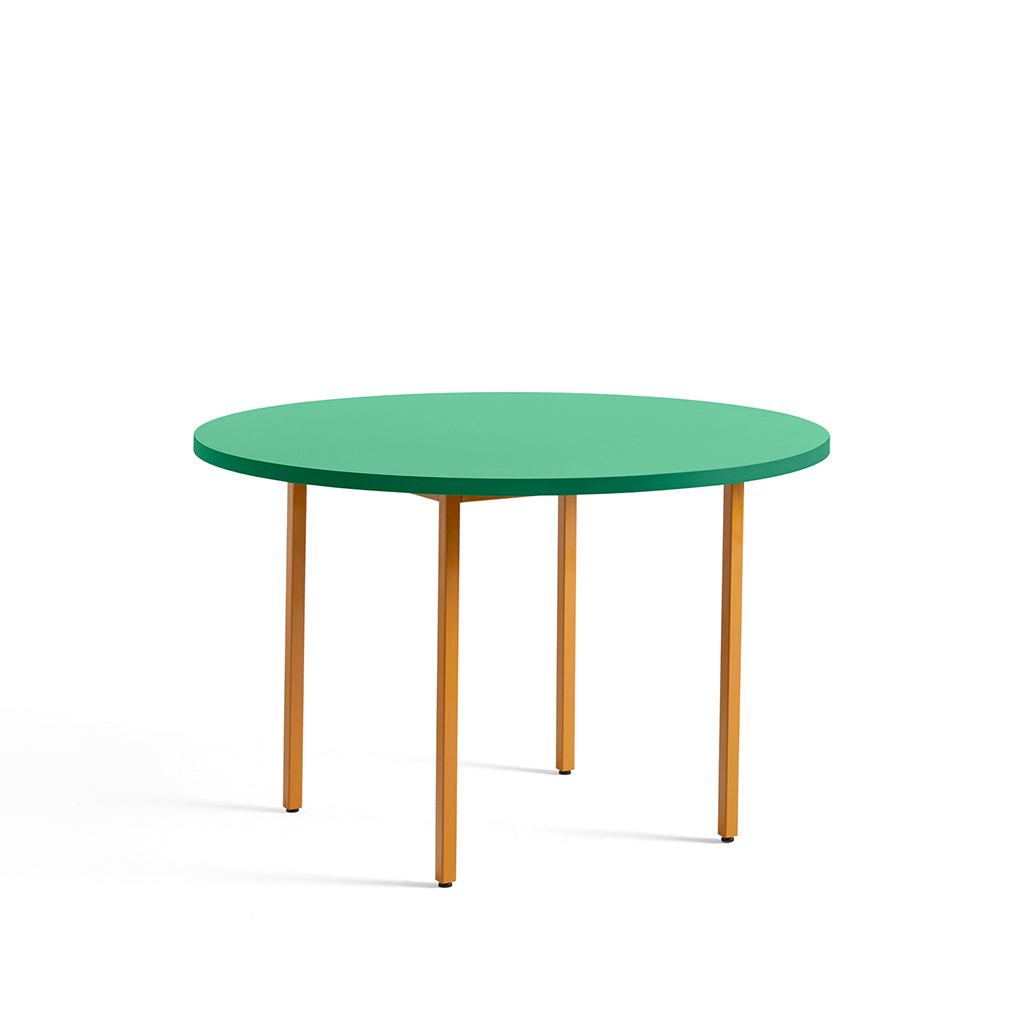 Masă de dining Two-Colour Rotundă - Ocru, verde