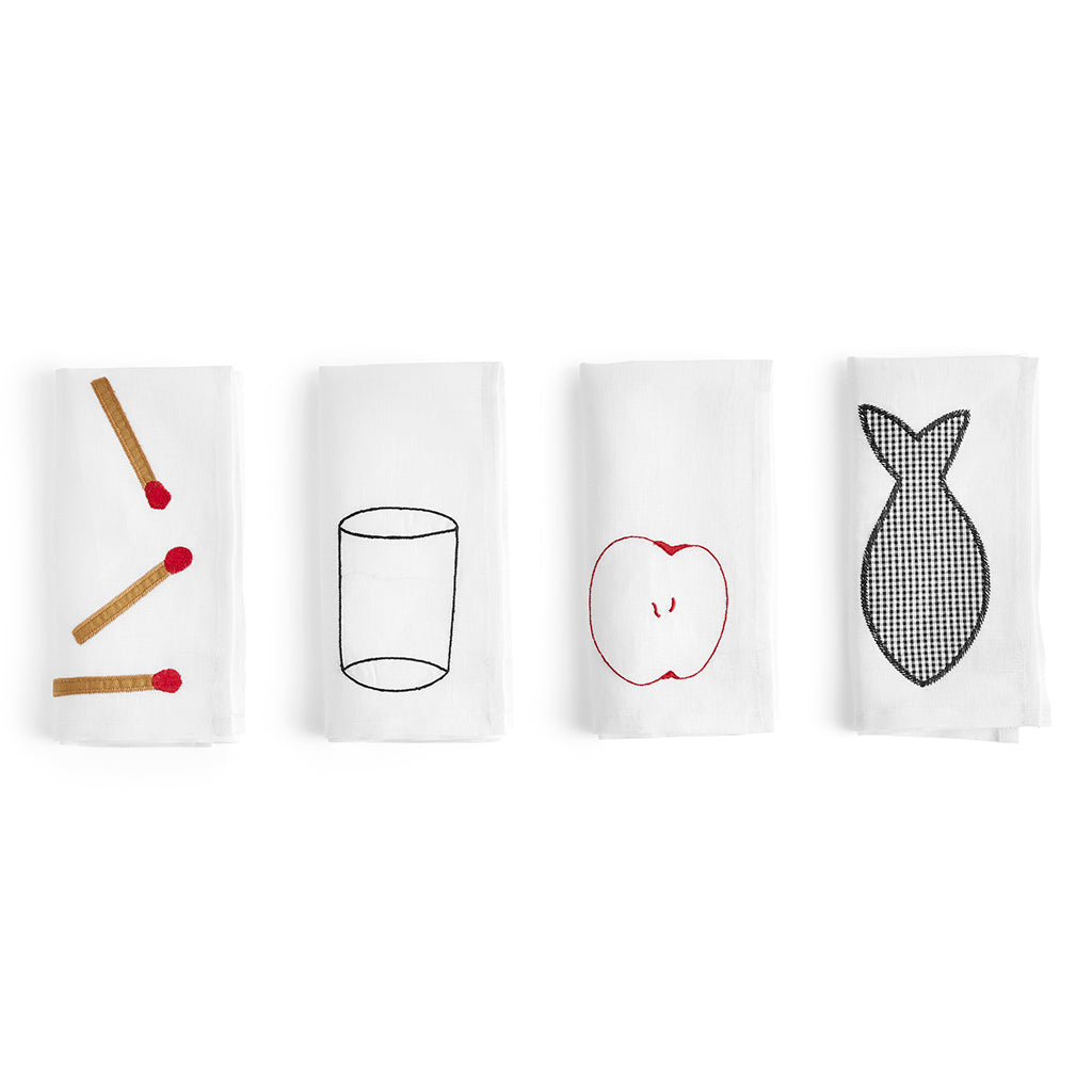 Set de 4 Șervețele Sobremesa - Alb