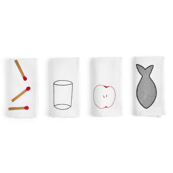 Set de 4 Șervețele Sobremesa - Alb