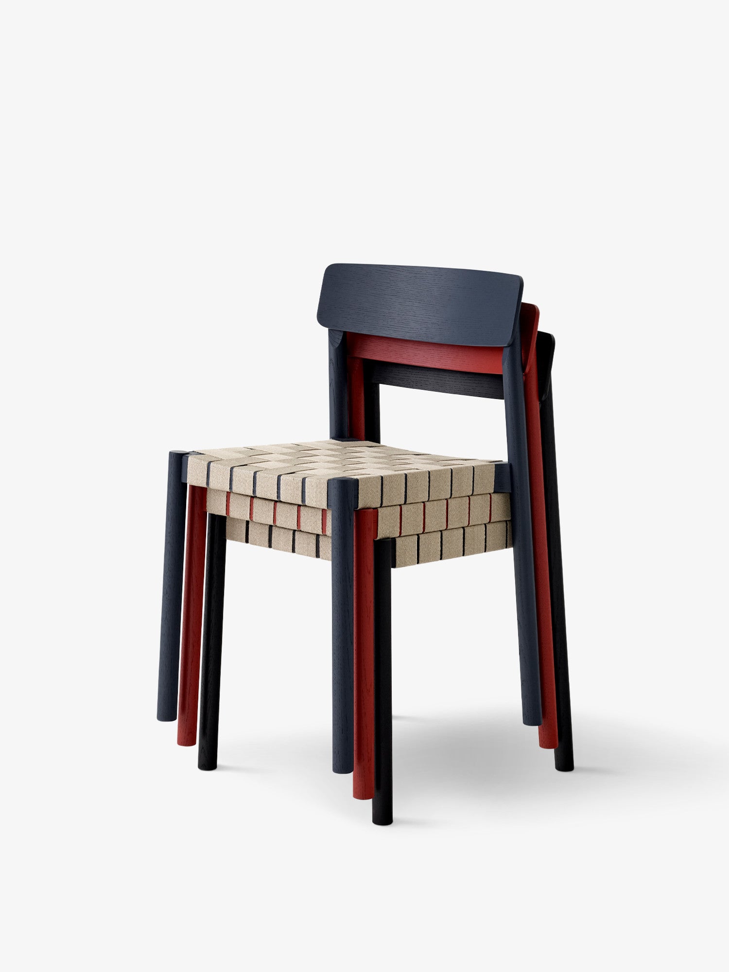 Betty TK1 Stackable chair - Black w. natural linen