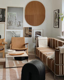 Pouf Curved | Piele neagră