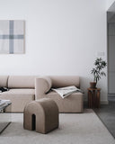 Pouf Curved | Piele maro deschis