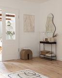 Pouf Curved | Piele maro deschis
