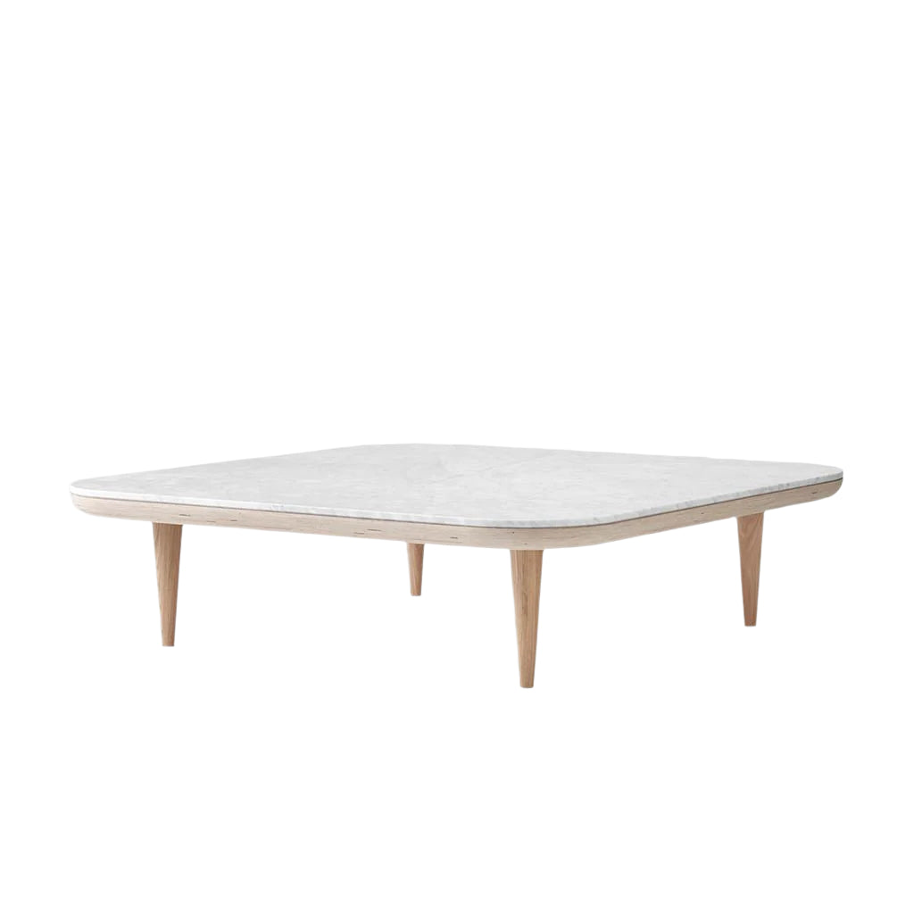 Masă Fly SC11, mare - Stejar alb, marmură Bianco Carrara