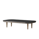 Masă Fly SC5, lungă - Stejar închis, marmură Nero Marquina
