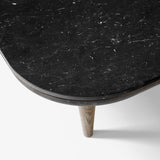 Masă Fly SC5, lungă - Stejar închis, marmură Nero Marquina