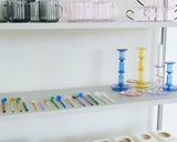 Set de 2 lingurițe Glass Twist - Roz deschis, alb