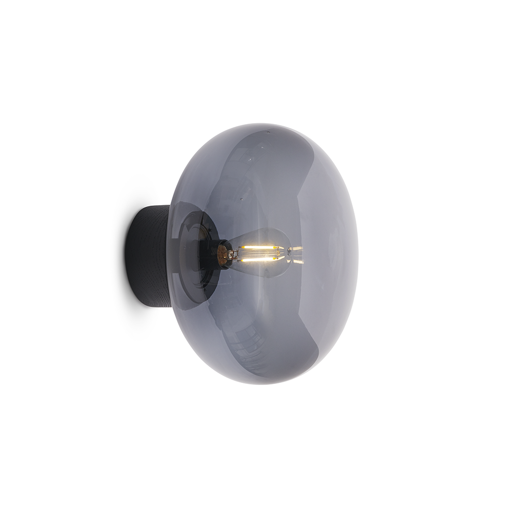 Karl-Johan Wall Lamp - Black Stained Oak w. Smoked Glass