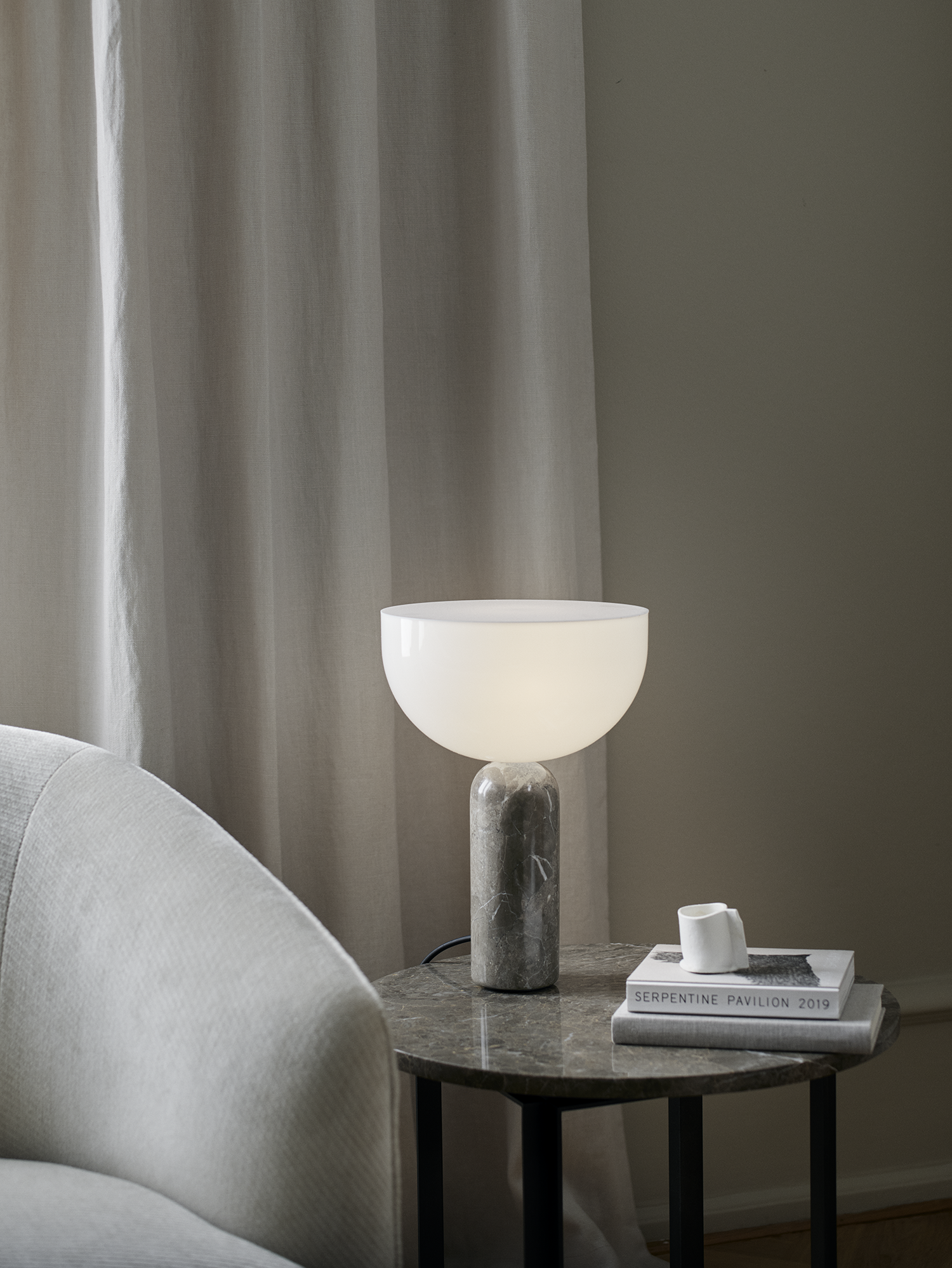 Kizu Table Lamp - Grey Marble, Small