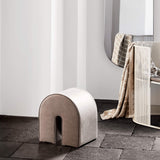 Pouf Curved | Piele maro deschis