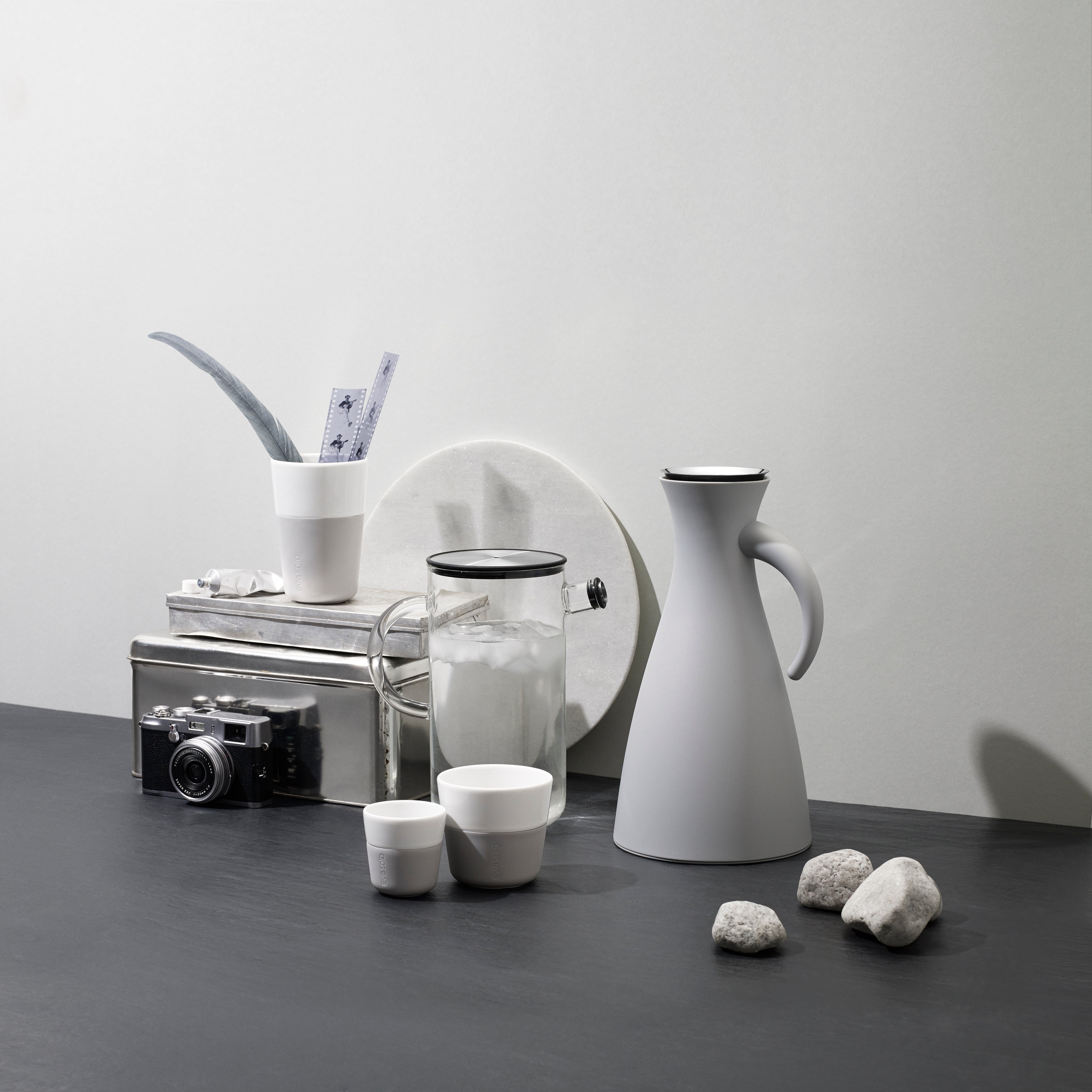 Pahar Café Latte - gri (2 buc)