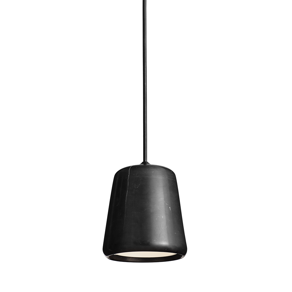 Material Pendant w. Black Fitting - Black marble