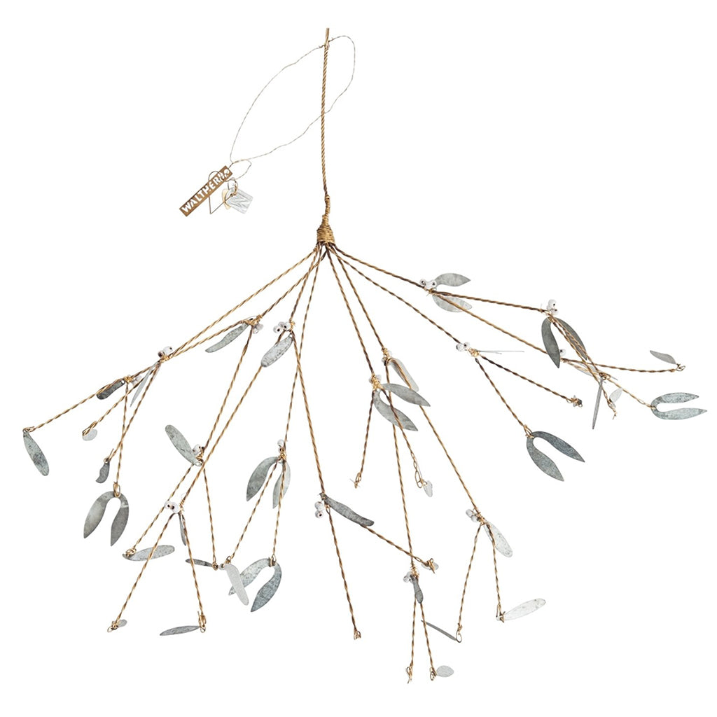 Misteltoe - Zinc, brass & pearls
