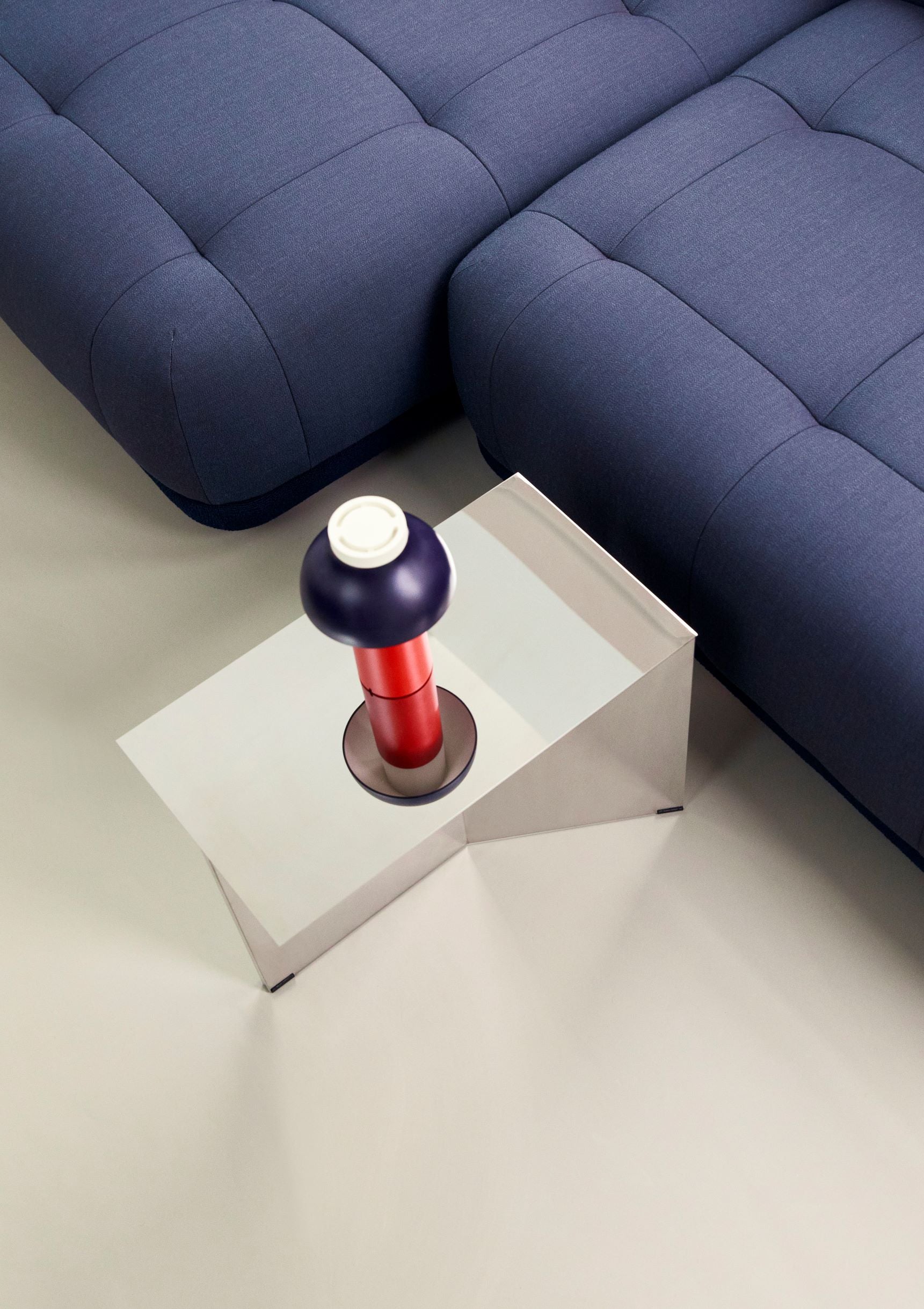 Oblong Slit Side Table - Mirror