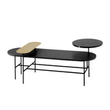 Masă de cafea Palette JH7 - Alamă, Marmură Nero Marquina, Frasin negru
