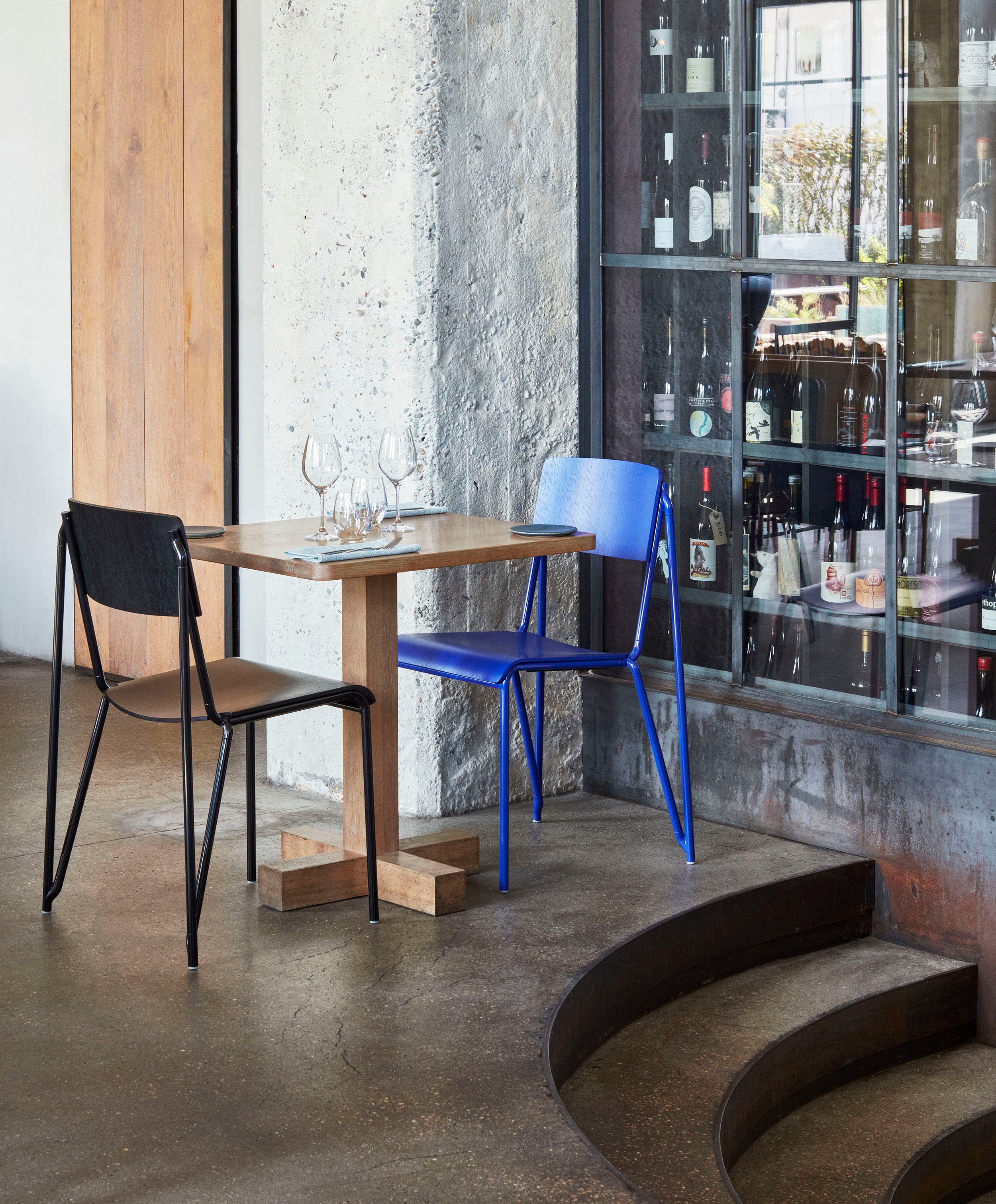 Petit Standard Chair - Black Steel, Black Seat & Back